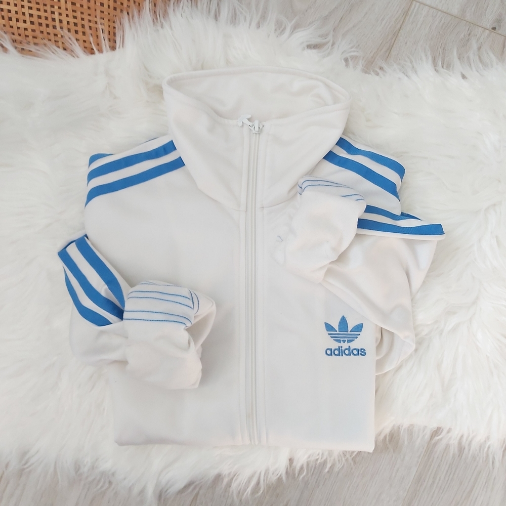 Adidas White Blue Original Firebird Track Jacket